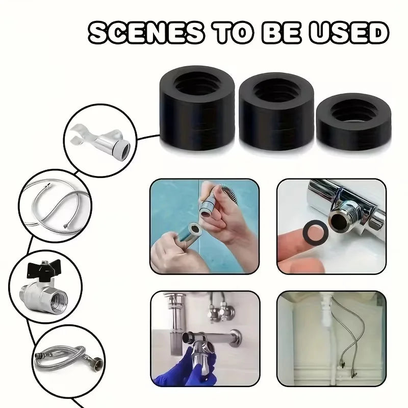 30-Piece Rubber O-Ring Set - Replacement Seals for Shower Hoses, Faucets, Water Heaters & Valves