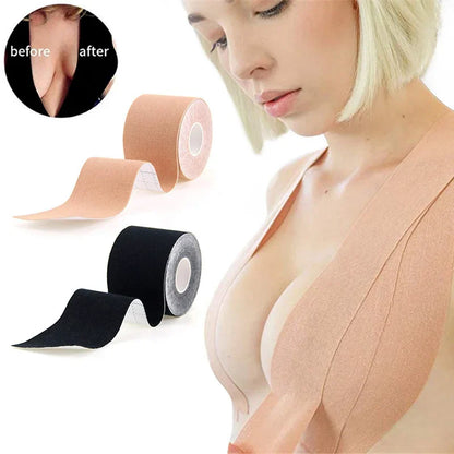 Women’s Boob Tape & Adhesive Bra – Invisible Nipple Pasties, Breast Lift Push-Up Tape, Strapless Pad Sticker