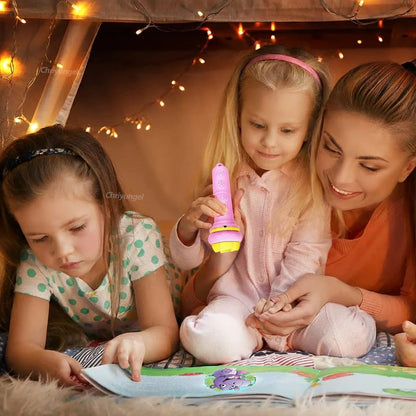 Kids Projector Flashlight Toy - 10 Cards 80 Cartoon Patterns Educational Bedtime Gift for Toddlers