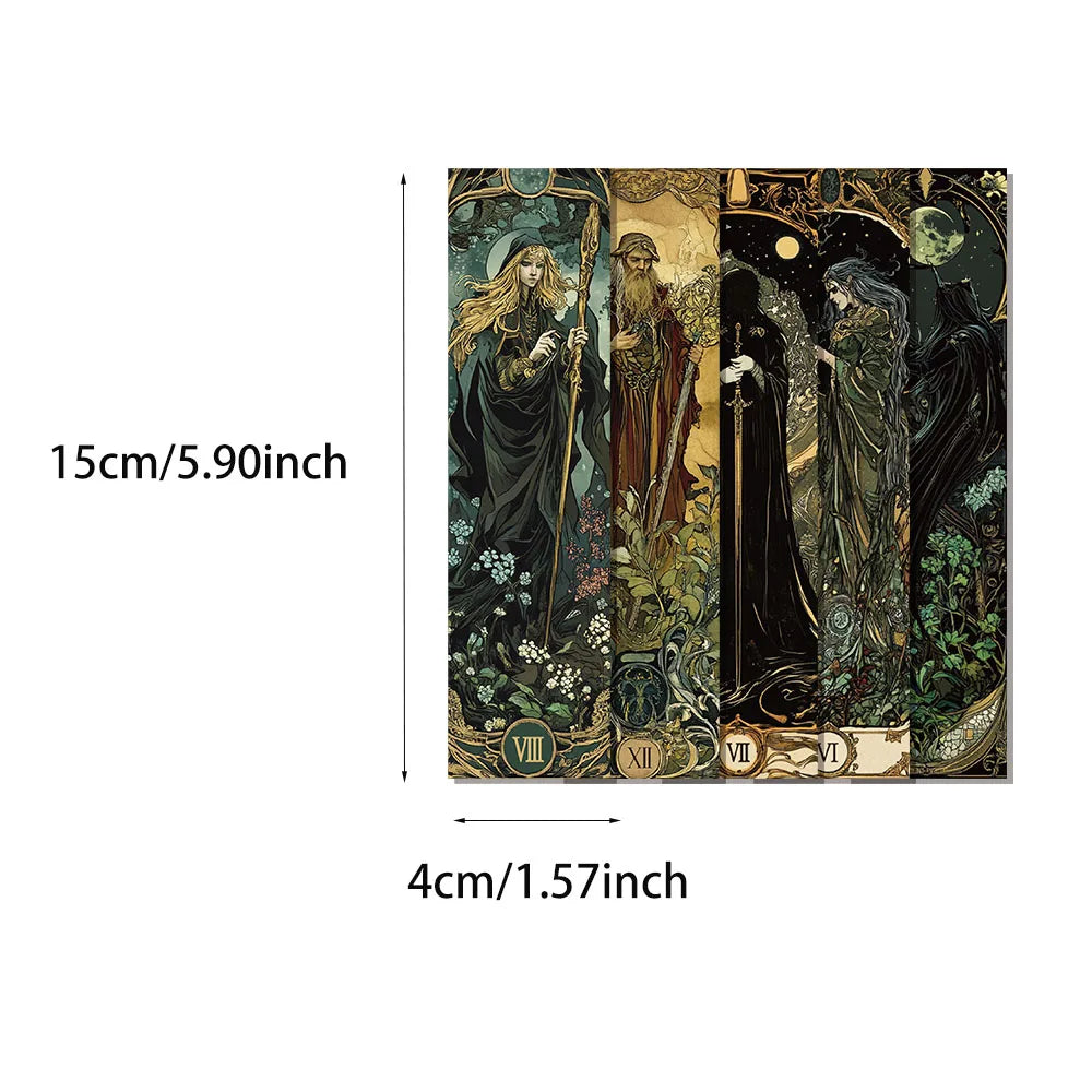 Gothic Dark Wizard Bookmarks 30/60PCS - Creative Decorative Reading Cards for Books & DIY Crafts