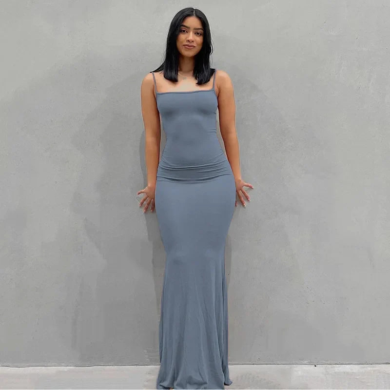 2025 Women's Summer Dress - Solid Color Slim Fit Camisole Skirt Sexy Fashion Style