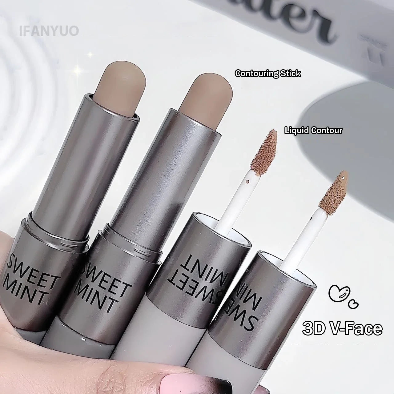 Moisturizing Matte Contour Stick - Waterproof Concealer Highlighter for 3D Nose Shadow Face Sculpting Makeup