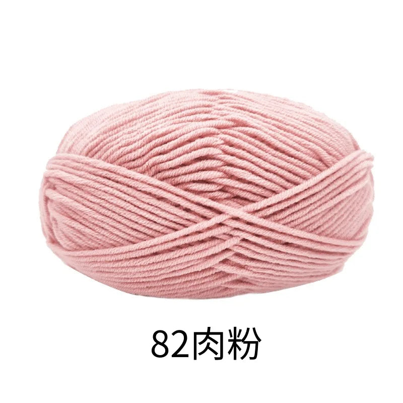 40-50g/Set 4ply Milk Cotton Knitting Yarn – Dyed Lanas for Crochet, Sweaters, Hats & Dolls, Affordable Craft Supplies