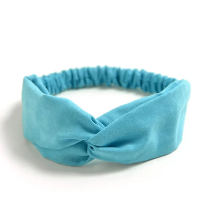 Women Cross Top Knot Headband – Elastic Soft Solid Color Hair Bands, Twisted Knotted Headwrap, Hair Accessories for Girls