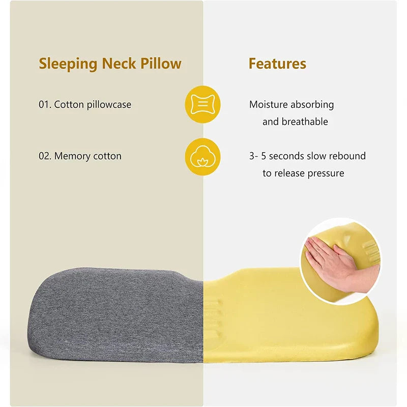 Memory Foam Cervical Pillow – Ergonomic Contour Neck Pillow for Side Sleepers, Orthopedic Support