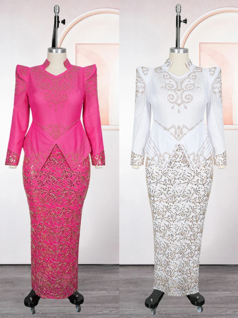 Luxury African Dresses for Women - Elegant Long Sleeve Ankara Dashiki Maxi Gown for Wedding, Party & Evening Wear