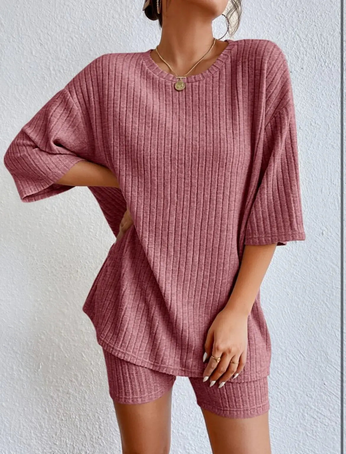 Women’s Summer Casual Short Pants Set – Solid Color Loose Two-Piece Outfit 2025