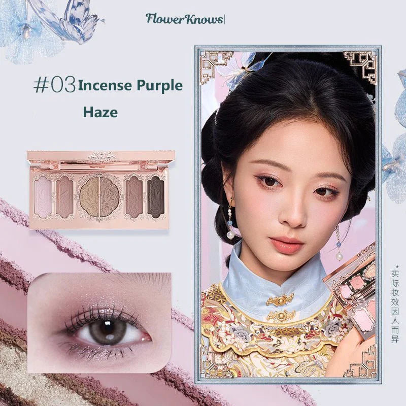 Flower Knows Moonlight Mermaid Eyeshadow Palette – 5-Color Matte, Shimmer & Glitter Waterproof Eye Shadow