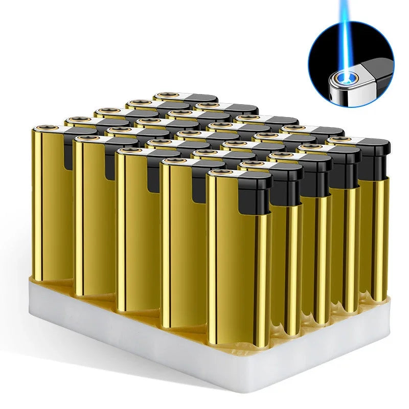 Outdoor Windproof Blue Flame Lighter – Direct Injection Cigarette Lighter for Camping & Smoking Tools (1/50 Pack)