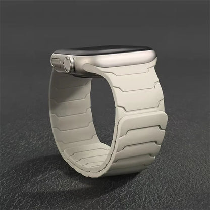 Silicone Magnetic Strap for Apple Watch - Adjustable Band for 49mm/46mm/45mm/44mm/42mm/41mm/40mm Series Ultra, SE & More