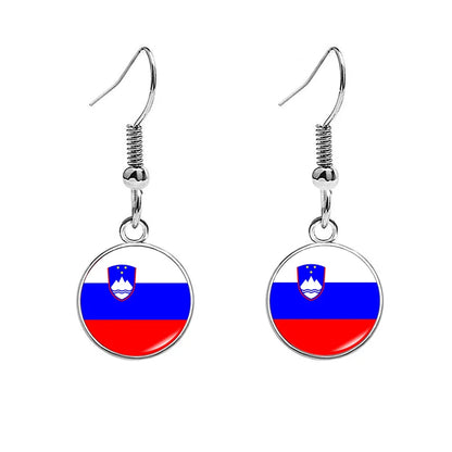 South & North America Flag Earrings - Patriotic Country Pride Drop Dangle Jewelry Gifts for Women