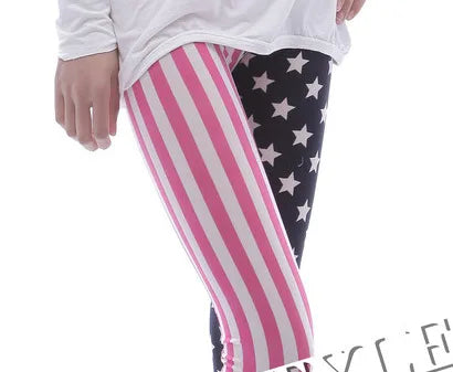 Women Star Print Elastic Jeggings – High Waist Stripe Cropped Pencil Leggings Fashion Skinny Pants L1071