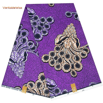 African Ankara Double Print Batik Fabric - Real Wax Patchwork Textile for DIY Sewing, Wedding Dresses & Crafts