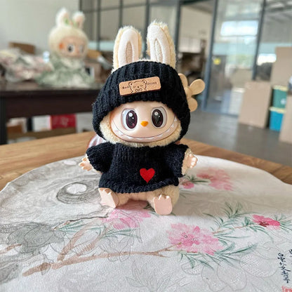 17cm Labubu Doll Clothes – Kpop EXO-Inspired Skirt & Sweater Outfit, V1 V2 Idol Clothing Gift
