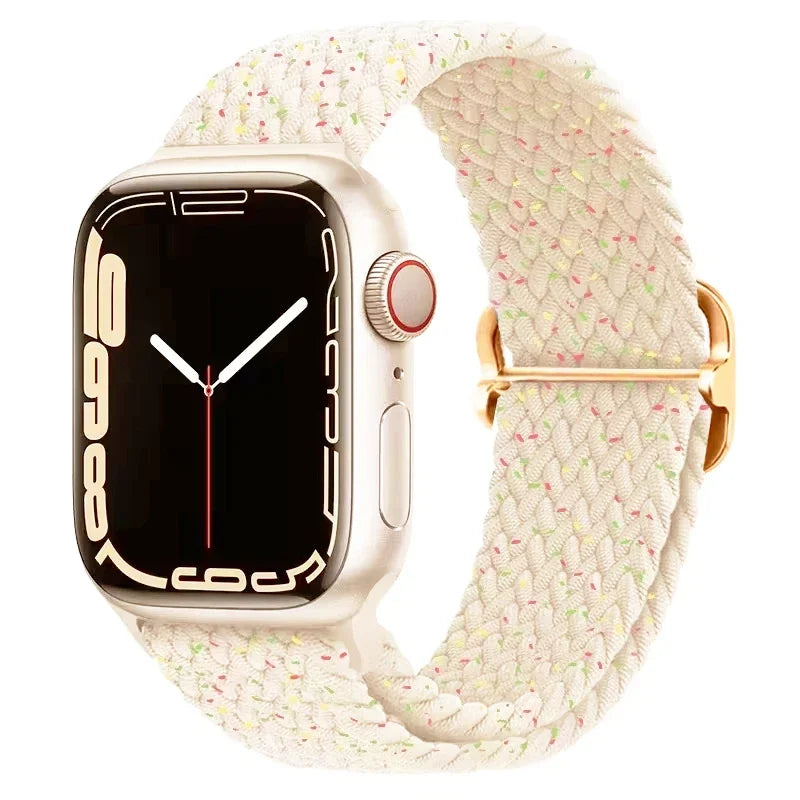 Braided Solo Loop Apple Watch Ultra Band – Elastic Nylon Sport Bracelet for iWatch SE, Series 3–9 (38mm–49mm) Strap