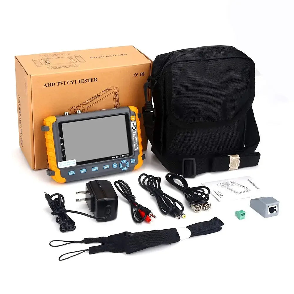 8MP CCTV Tester 5-Inch Monitor – 4K AHD/CVI/TVI/CVBS Camera Tester with HDMI & VGA Input, Mini CFTV Display