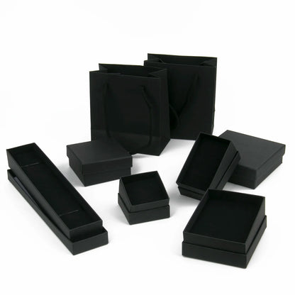 Black Square Jewelry Gift Box Organizer — Display & Packaging for Rings, Earrings, Necklaces, Bracelets, Brooches