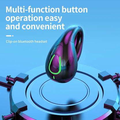 S20 Wireless Ear Clip Headset - Bluetooth 5.3 Single-Ear OWS Sports Earphones for Running & Fitness