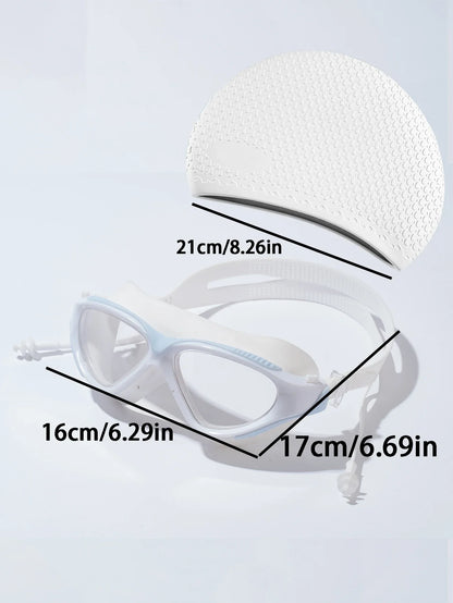 Seasprint Swimming Goggles - Anti-Fog UV Protection Waterproof Adjustable Silicone Swim Glasses