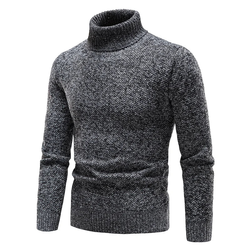 Men's Autumn Winter Fleece Turtleneck Sweater - Thick Warm Slim Fit Elastic Pullover Luxury Casual Top