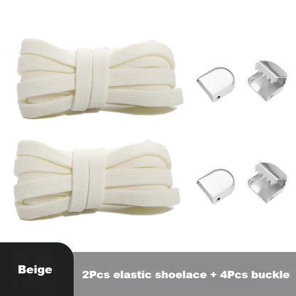 No-Tie 8MM Flat Elastic Shoelaces – Quick Sneakers Laces for Kids & Adults, Shoe Accessories