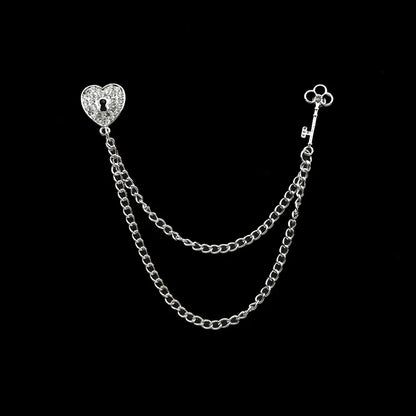 Fashion Gentleman Tassel Brooch – Men’s Suit & Shirt Lapel Pin with Chain, Pearl & Star for Wedding or Party
