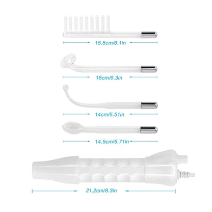 4-in-1 Handheld Electric Facial Therapy Wand – High Frequency Skin Beauty Tool for Acne Treatment and Skin Care