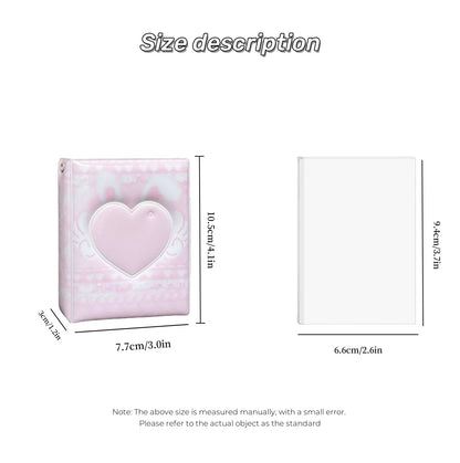 Cute Pink Angel Bunny Photo Card Album - K-Pop 3–3.5 Inch Photocard Storage & Protective Holder