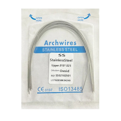 10PCS Dental Orthodontic Arch Wire Set - Stainless Steel Round & Rectangular Dentist Ovoid Form Material