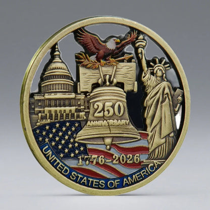 250th Anniversary America Commemorative Coin - Bronze Plated Statue of Liberty Collectible Souvenir for History Collectors