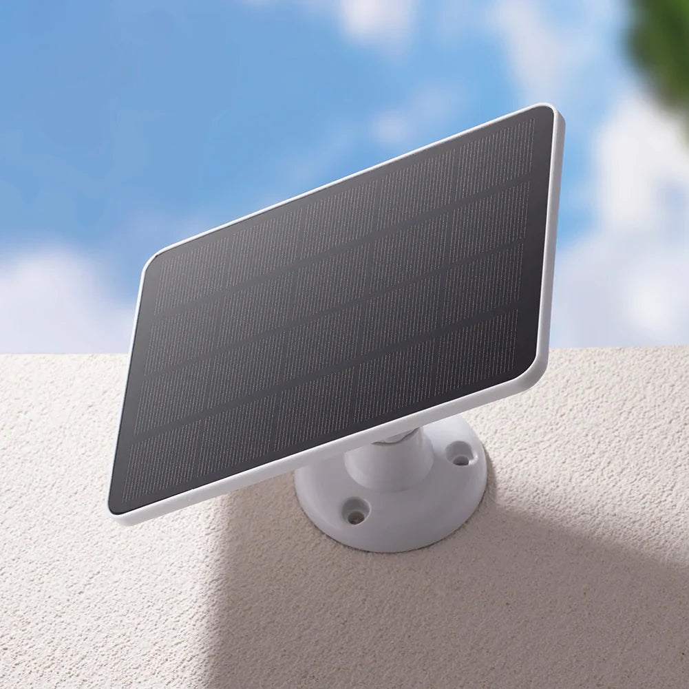 10W 5V Solar Panel with Micro USB + Type-C - Outdoor Solar Cells Charger for Security Camera/Small Home Light System - 2in1 Design