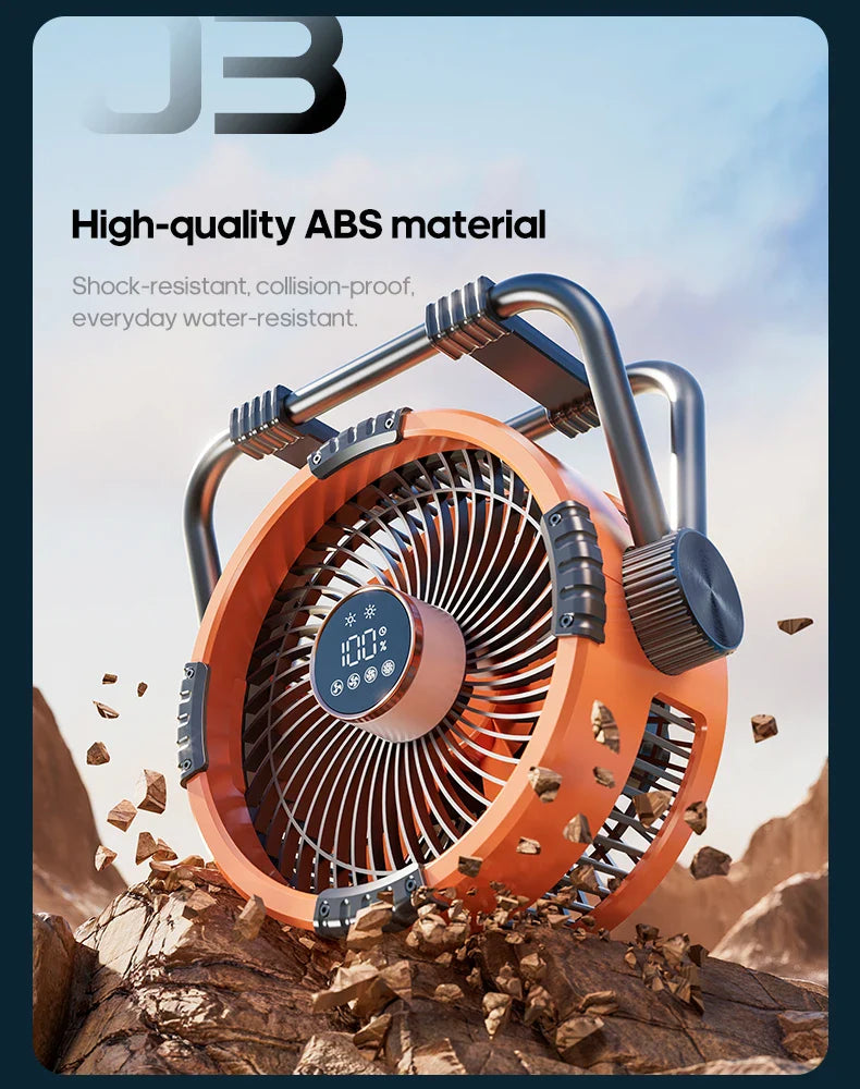 New 6-in-1 Multifunctional Desktop & Camping Fan — 20000mAh Outdoor Air Circulator with 4-Speed Wireless Tent & Ceiling Fan