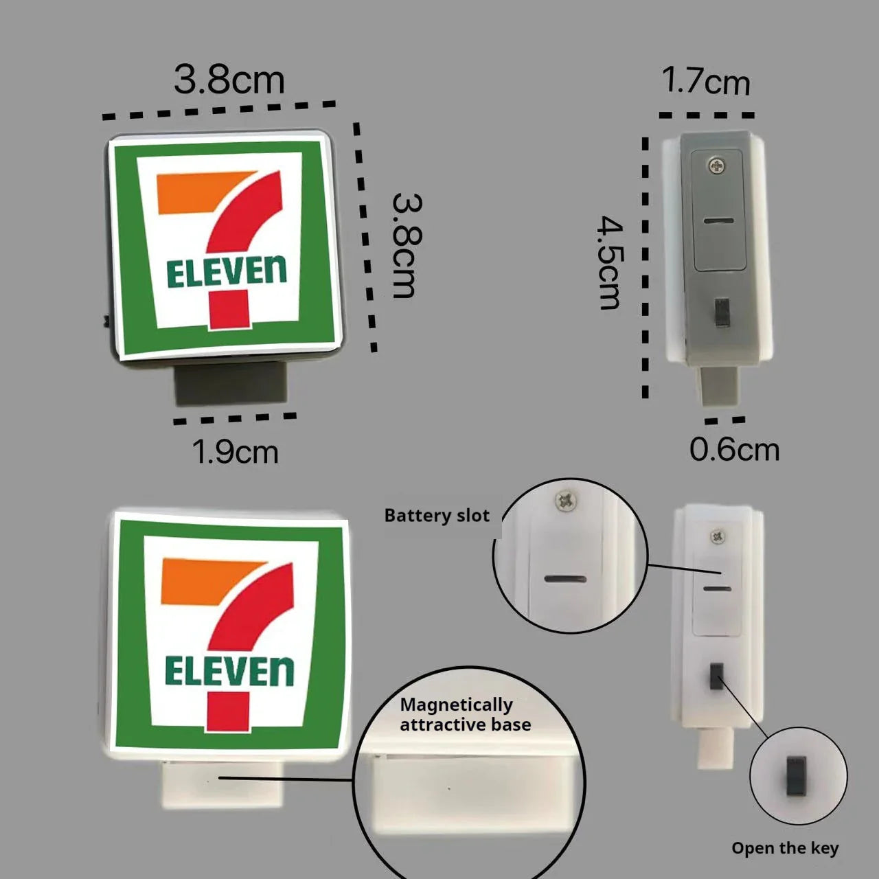 Magnetic Fridge Stickers – Coffee Shop 711 Luminous Light Box, Creative Convenience Store Decor & Home Ornament
