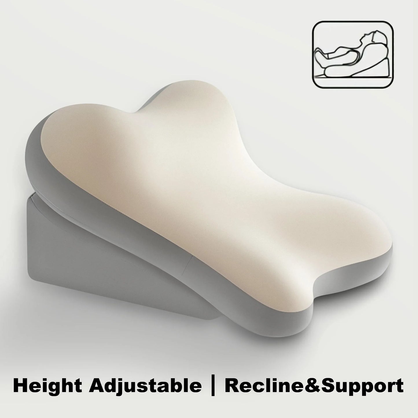 Adjustable Ergonomic Support Pillow - Back & Neck Comfort Cushion
