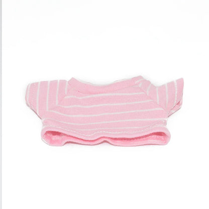 Labubu Idol Doll Clothes Set – T-Shirt & Denim Shorts Outfit for 17cm Labubu & 10cm Cotoon Dolls, Doll Accessories