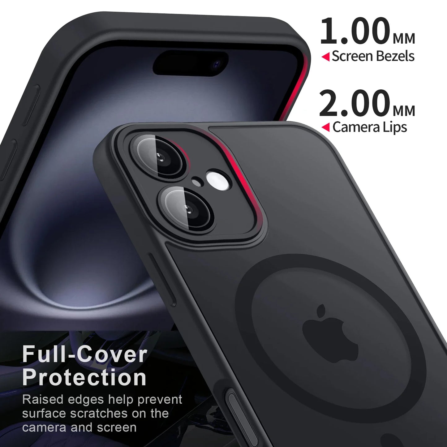 Luxury Magnetic Matte Translucent Armor Shockproof Case for Apple iPhone 11–16 – MagSafe Compatible Protective Cover for Wireless Charging