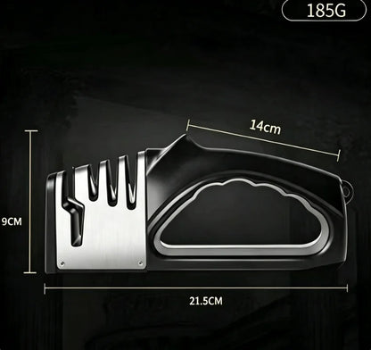 4-in-1 Kitchen Knife Sharpener - Multifunctional Handheld Tool for Knives and Scissors with Non-Slip Base