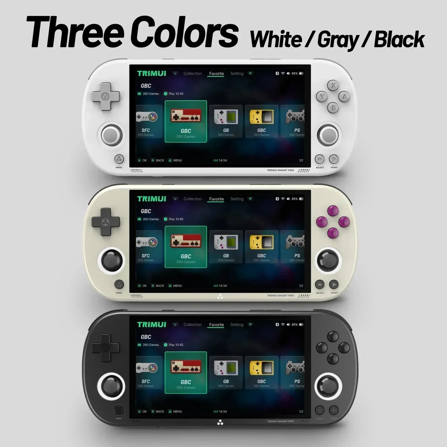 Trimui Smart Pro Handheld Game Console – 4.96'' IPS Screen, Linux System, Joystick, RGB Lighting, Retro Video Game Player
