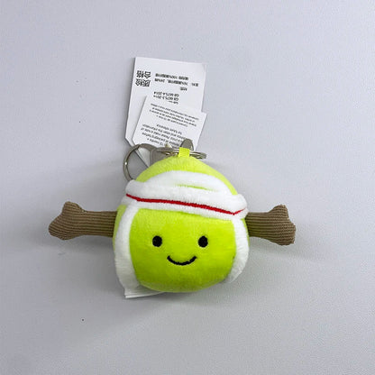 Cute Golf Ball Plush Keychain - Grape Jellyfish Hippo Elephant Bag Charm Mini Plush Toy Collection