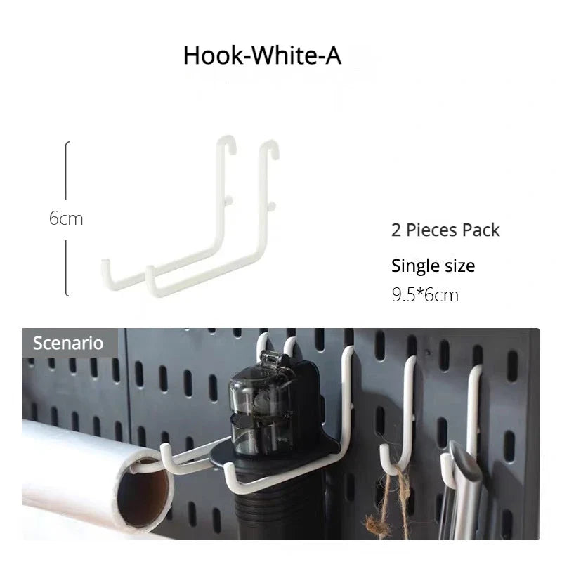 DIY Pegboard Hanging Shelf & Hooks – Wall Organizer for Garage, Kitchen & Room, No-Drill Storage Solution