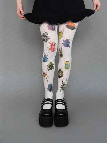 Cute Animal Print Knee High Socks - Harajuku Y2K Kawaii Graffiti Style Cosplay Socks for Women