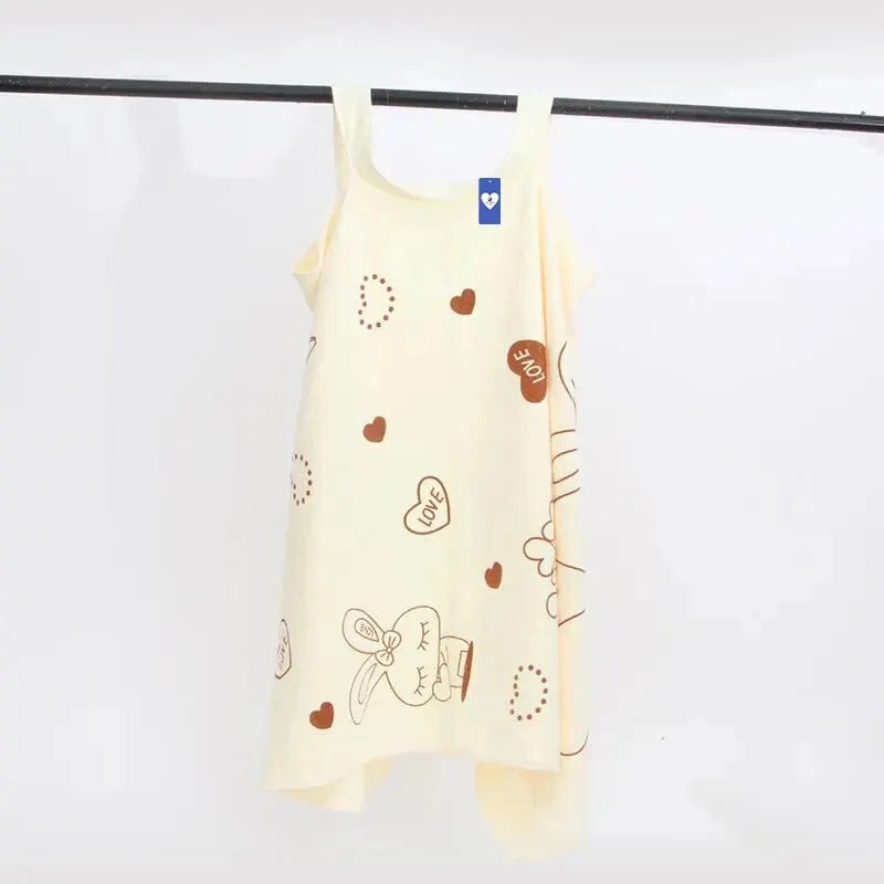 Wearable Rabbit Bath Towel - Thickened Absorbent Women’s Bath Skirt for Shower, Sauna, Sweat & Body Drying