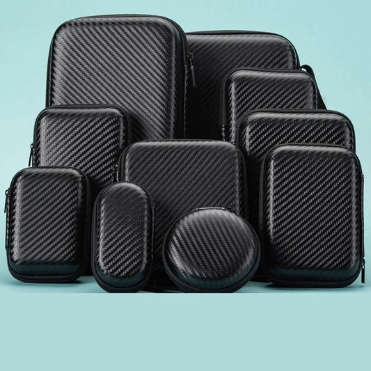 Portable EVA Storage Case - Protective Zipper Pouch for Phone Charger Shaver Hard Drive Data Cable Headphone Accessories