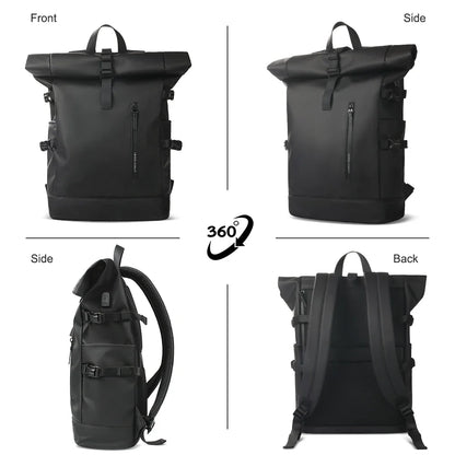 HK Expandable Travel Backpack - Large Waterproof 15.6 Inch Laptop Hiking Rucksack with USB Charging Port