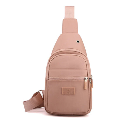 Women's Pure Color Nylon Chest Bag – Casual Shoulder & Crossbody Bag, Fashionable High-Quality Female Bag