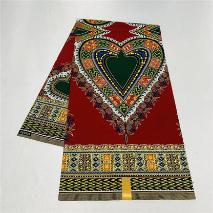 6 Yards African Real Wax Ankara Fabric - 100% Cotton Party Dress Print