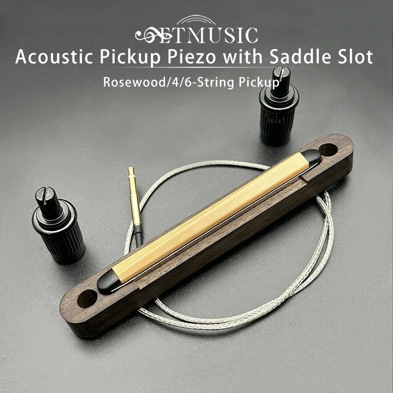 Rosewood U-Bass Bridge - Adjustable Saddle Bridge with Height Screws for 4/6 String Acoustic Bass Guitar