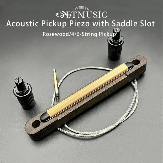 Rosewood U-Bass Bridge - Adjustable Saddle Bridge with Height Screws for 4/6 String Acoustic Bass Guitar