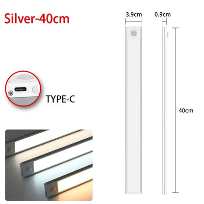 LED Motion Sensor Night Light - Wireless USB Rechargeable Under Cabinet Light for Kitchen, Bedroom & Wardrobe