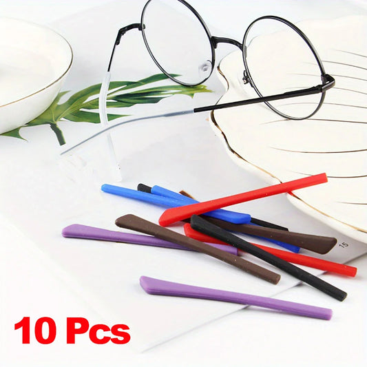 10pcs Silicone Eyeglass Temple Tips - Replacement Ear Socks Sleeves for Thin Metal Glasses Legs & Eyewear Accessories